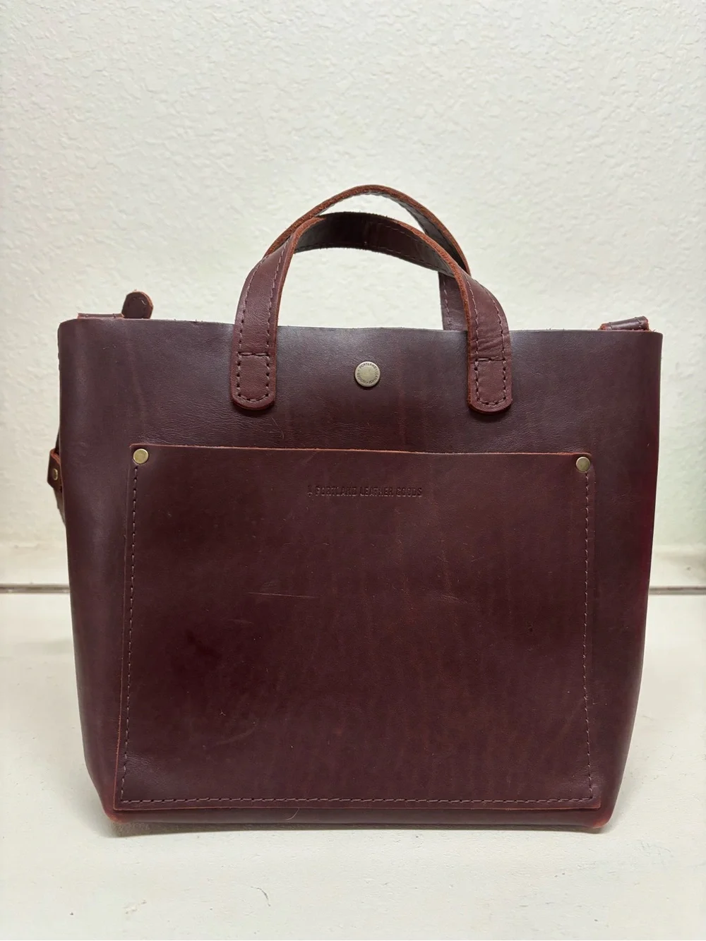 Portland Leather Deep Brown Structured Tote